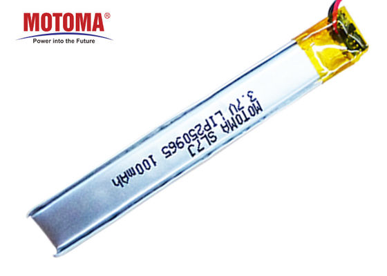 Curved Motoma Batteries , 3.7V 100mah Lithium Battery For Smart Glasses
